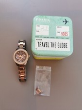 Fossil Uhr braun -und Bronzefarben und Strass