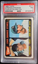1965 TOPPS #477 CARDINALS ROOKIES STEVE CARLTON, PSA GRADED 7 NM, CERT #25724579