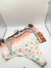 Essentials by Ren  Rof  Soft Stretch Floral Lace Top Thongs 5-Pack Size M