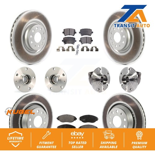 Front Rear Hub Bearing Coated Disc Brake Rotor Pad Kit (10Pc) For Volkswagen GTI - Picture 1 of 12