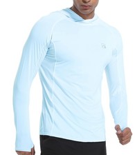 Men's UPF50 Hoodie Shirts Rash Guard Long Sleeve UV Sun Protection Lightweig...