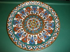 Rhodes Greece Ikaros Pottery Colorful Hand Painted 12  Wall Plate