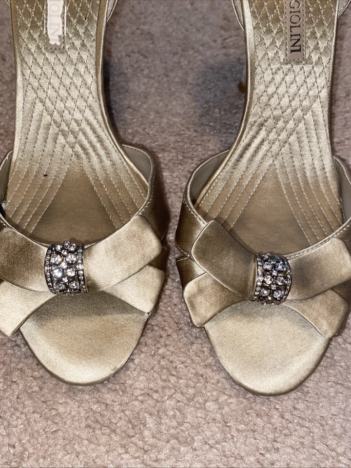 Enzo Angelini Eaminerva Mujer Bomba Sandalia Novia Estrás 8 1/2 Champagne Foto 2 de 4