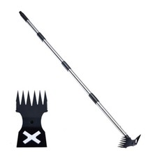 Langstiel Garten Unkrautstecher 2 in 1 Hacke und Handrechen
