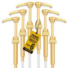 6 pack Coffee Syrup Pump Dispenser Gold - 1 Count Pack of 6 , Gold