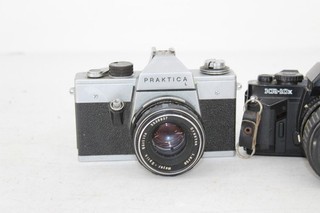 F x6 Vintage 35mm SLR Cameras Inc Pentax ZX 30 Praktica BMS Ricoh KR 10X Etc