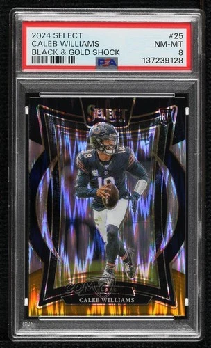 2024 Select Concourse Black & Gold Shock Prizm Caleb Williams PSA 8 Rookie RC
