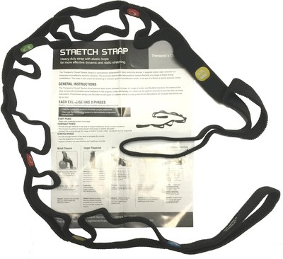 Therapist s Choice  Stretch Strap with Loops to Increase Flexibility, Black 