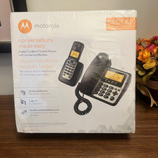 Motorola DECT 6.0 Corded/Cordless Phone for Home w/ Answering Machine Caller ID