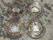 Four Queens Casino Silver Strike Complete Set of 4 Aces $10 Vegas Gaming Token