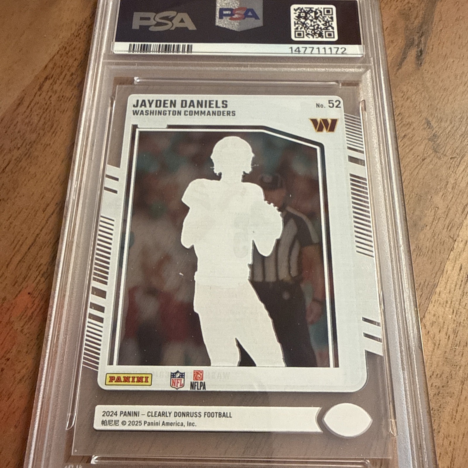 2024 Panini Clearly Donruss - Rated Rookie Jayden Daniels #52 (RC) PSA 10🔥 view 3