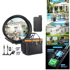 Ausic Portable Misting Systems, Outdoor Water Cooling Misters Set with 6000Mah W