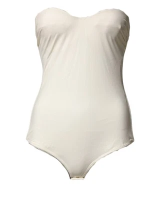 Elisabetta Franchi Maillot De Bain 1 Pièce Sans Bretelles Blanc Cassé - Photo 1/4