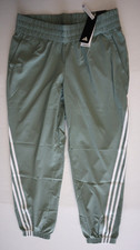 Adidas HS2367 Women's Sz L Green Trainicons Woven 3-Stripes Jogger Pants