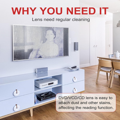 CD/VCD/DVD Player Cleaner Kit, Laser Lens Cleaning Disc with