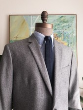 BANANA REPUBLIC Gray Wool Herringbone Sport Coat Jacket 44R