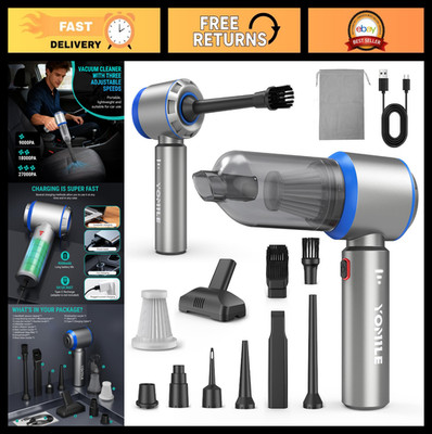 Powerful 2-in-1 Mini Vacuum & Air Duster, 27000PA Cordless Handheld Cleaner for
