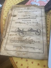 IH McCormick-Deering Improved All-Purpose Farm Trucks Owner's Manual Parts List