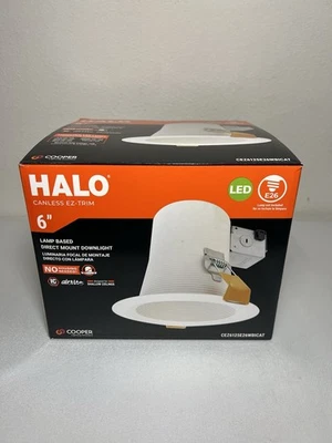 Halo 6” Canless EZ-Trim Recessed Downlight E26 CEZ6125E26WBICAT - Image 1 of 4