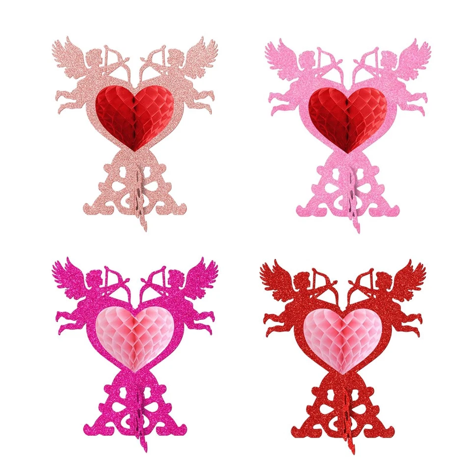 4x Centros de mesa para decoración de mesa de panal de San Valentín Foto 2 de 4