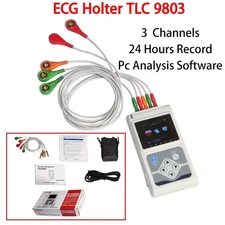 3-Channel ECG Holter Monitor - Portable EKG Recorder for Heart Monitoring