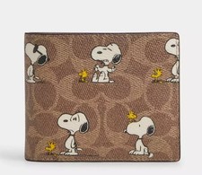 Coach Coach X Peanuts 3 In 1 Wallet In Signature Canvas With Snoopy Woodstock