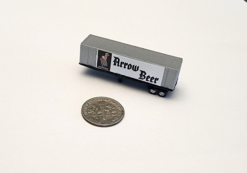Z scale Semi Trailer custom finished beer trailer model train detail Arrow Beer