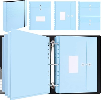 Uquelic Folder Ring Binder, File Organiser with 10 Document Pockets, A4 Filing