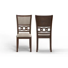 Furniture Gia Solid Wood Dining Chairs in Cherry Brown (Set of 2)