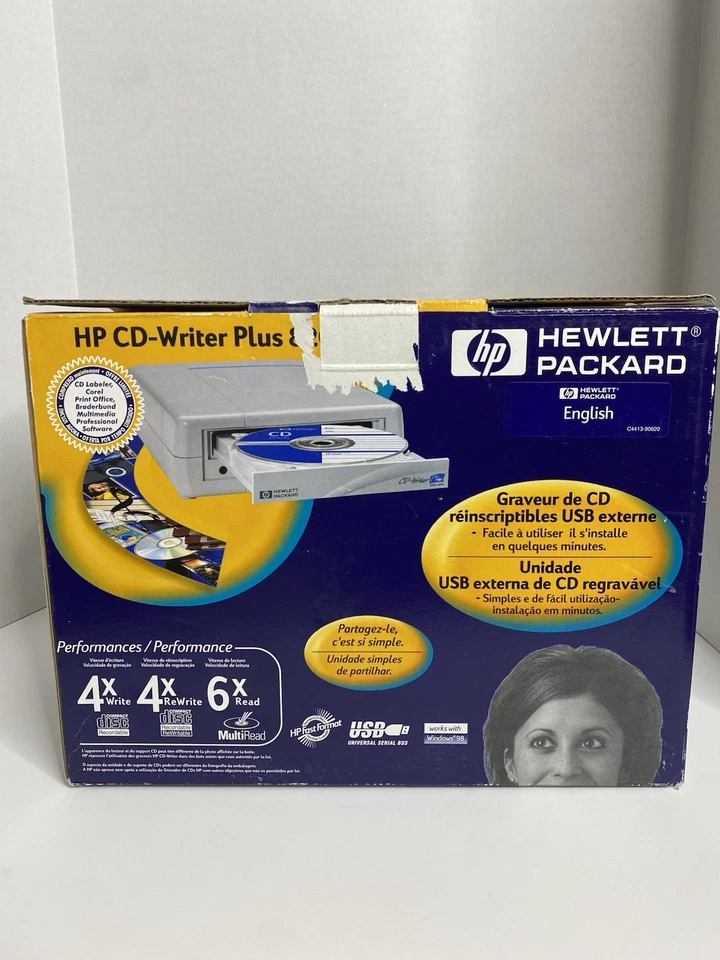 Hewlett Packard HP Cd Writer Plus 8200e Old School 1999 De colección 4x 4x 6x Raro Foto 2 de 4