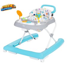 Trend plus 2-In-1 Activity Walker with Deluxe Removable Toys, Walk-Behind Bar, A