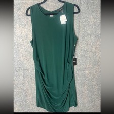 Forever 21 Woman Size 3X Rushed Sleeveless hunter green Fitted Dress NWT