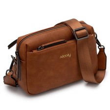 Alldaily Small Triple Zip Crossbody Purse for Women, Vegan Leather Phone Bag ...