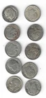 Lot 0f 10 90% SILVER Roosevelt Dimes - UNGRADED - Circulated