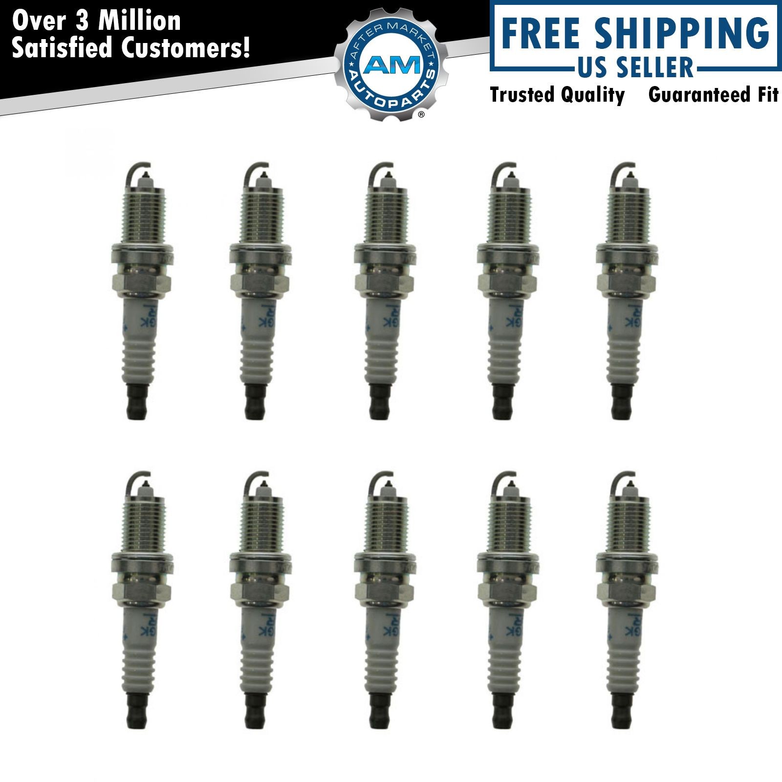 NGK 4363 PZFR5F11 Spark Plugs Set of 10 for Dodge Ram V10 8.0L