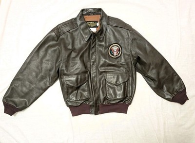 (l) PRESIDENTIAL! US Wings A-2 Bomber Jacket GOATSKIN Dark Brown 30-1415