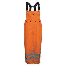 Viking D6329po-Xl Hi-Visibility Rain Bib Pants, Polyester, 32 1/2 In Inseam, 39
