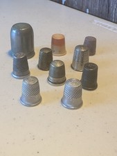 Assorted Vintage Thimbles 10 Piece Set Mixed Lot Collectible