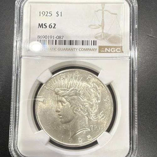 1925 Peace Dollar $1 Silver Coin NGC MS62 Philadelphia KM#150 8690191-087