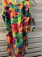 NWT GymGear Canada GYMNASTICS dance LEOTARD Teen X Small 14 multicolor