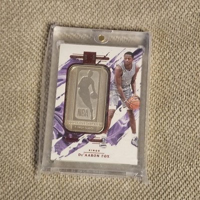 2023-2024 Panini Impeccable De'Aaron Fox /8 1 Troy Ounce Logoman Fine Silver