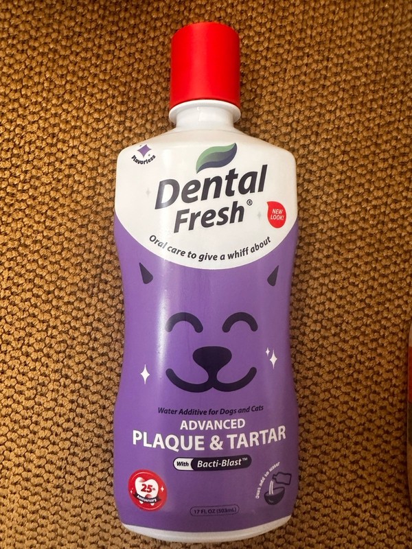 Dental Fresh Advanced Plaque & Tartar Water Additive for Dogs & Cats, Bacti-Bla…