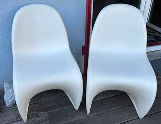 2 x Vitra Panton Chair weiß Esszimmerstuhl Designklassiker von Verner Panton