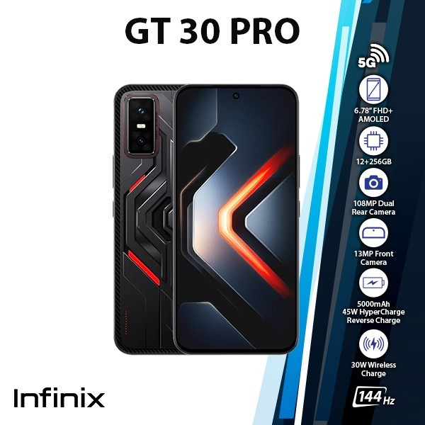 未使用 Android スマートフォンGT30 Pro 8GB/256GB Infinix GT 30 Pro Android Cell Phone (DARK FLARE/12GB+256GB/Dual