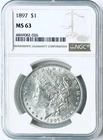 1897 US MORGAN SILVER DOLLAR ~ NGC MS 63