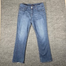 Miss Me Jeans Womens 14 Straight Leg Medium Wash Embellished Back Pocket Stretc