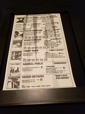 Tommy Shaw/Dennis DeYoung/Bryan Adams Rare Original Radio Promo Poster Ad Framed