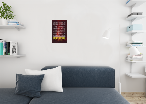Look Up At The Stars. Be Curious. Stephen Hawking Motivational Poster 12x18 - Picture 3 of 3