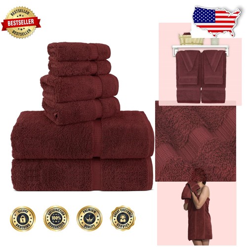 Robustes türkisches Handtuchset aus 100 % Baumwolle - Bad-, Hand- & Waschlappen, Preiselbeere