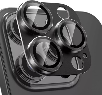 For iPhone 16 Pro Max 15 14 Pro Tempered Glass Metal Camera Lens Protector Cover